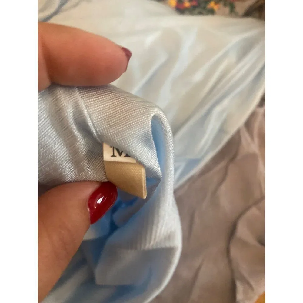 NWT Daizeolii women’s green short bell sleeve embroidered floral peasant dress M - Picture 7 of 7